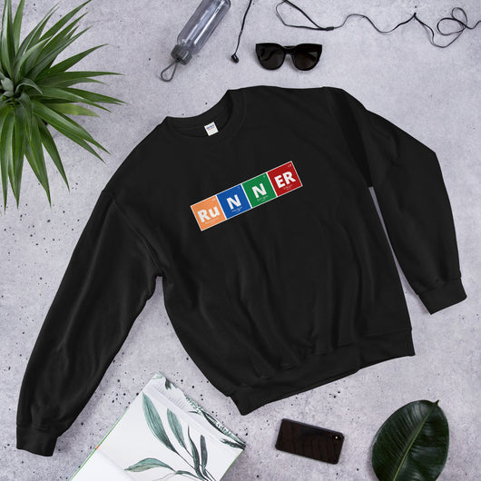 Unisex Sweatshirt - Periodic Runner (Black)