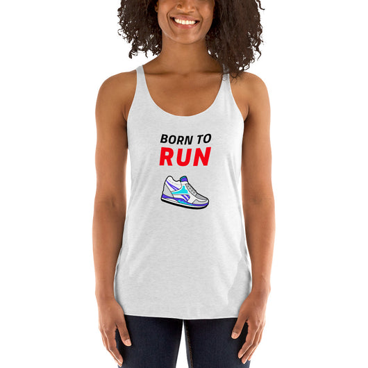Women's Racerback Tank - Born to Run (White)